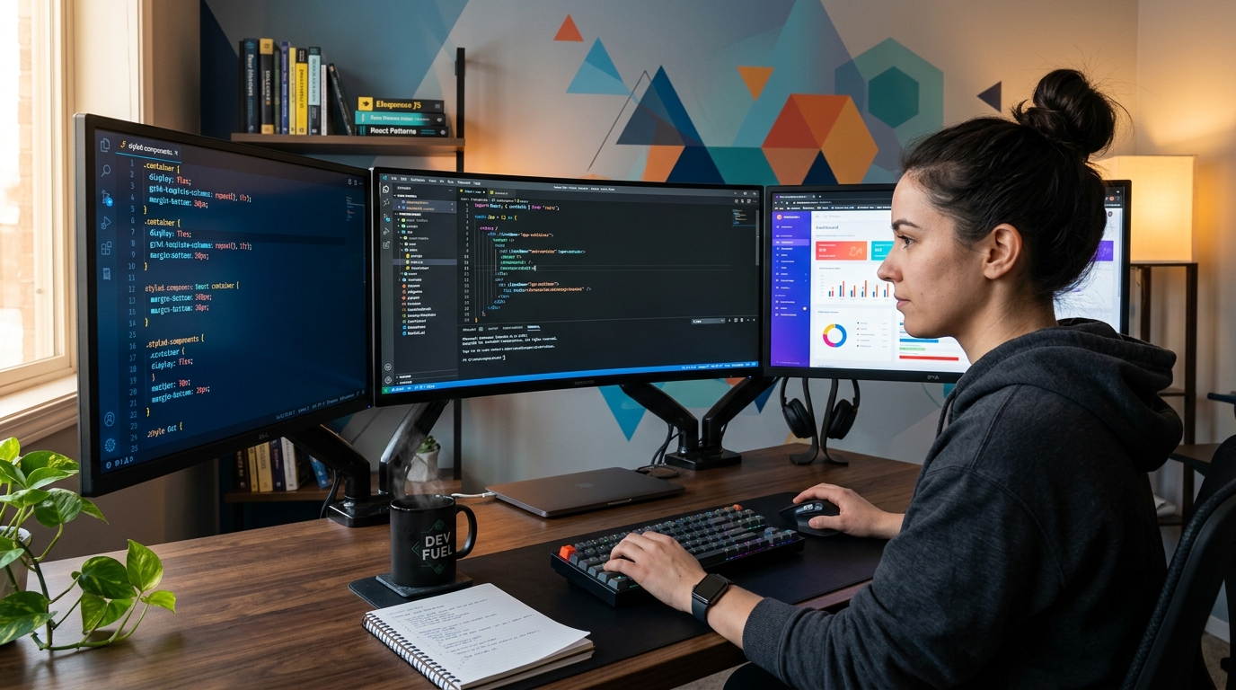 A modern frontend developer workspace